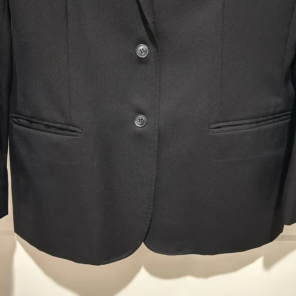 Evan Picone women’s black wool blend 2-button blazer, size 14